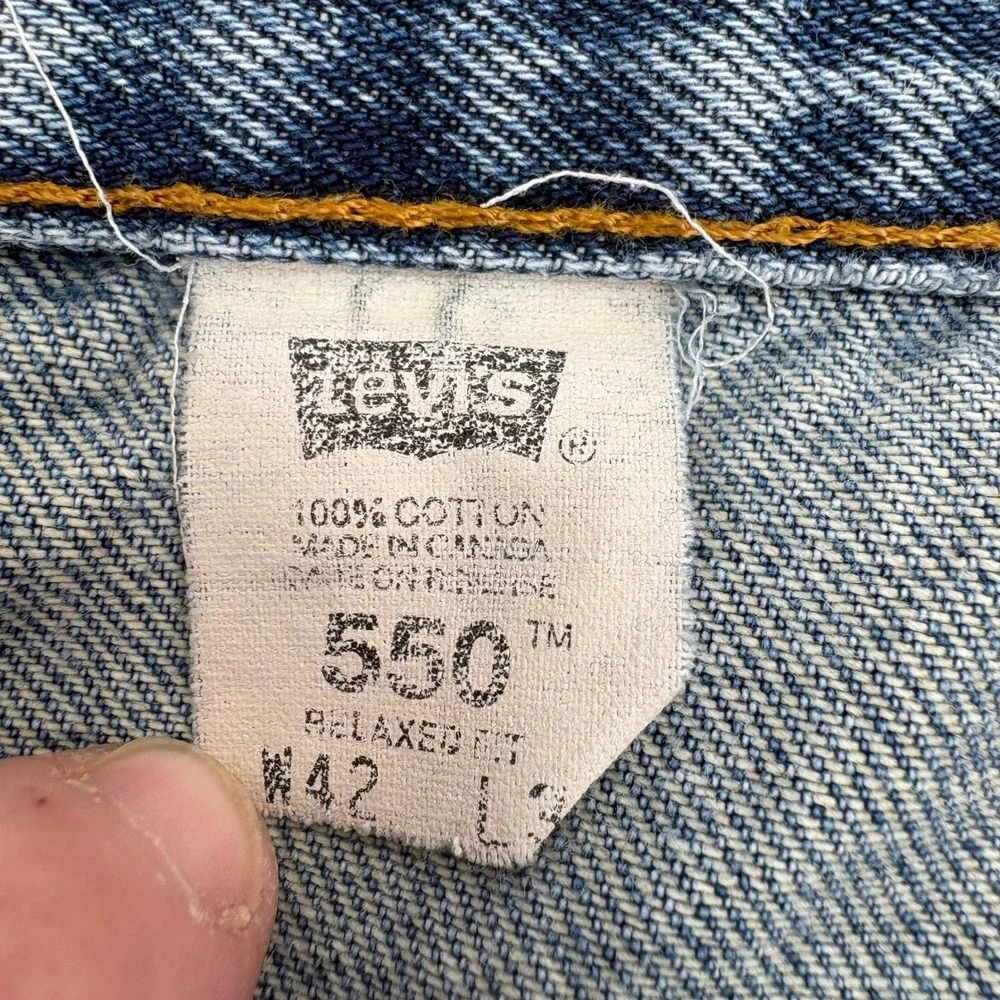 Levis 550 Relaxed Fit Vintage Jeans Mens 42x30 Blue Denim‎ Pants